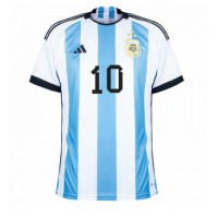 Koszulka piłkarska Argentyna Lionel Messi #10 Strój Domowy MŚ 2022 tanio Krótki Rękaw